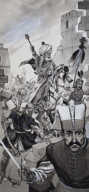 La caduta di Costantinopoli (gouache su carta) da Angus McBride