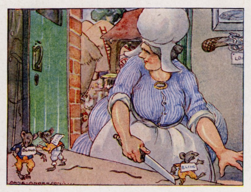 Filastrocca: Tre topi ciechi (litografia a colori) da Anne (after) Anderson