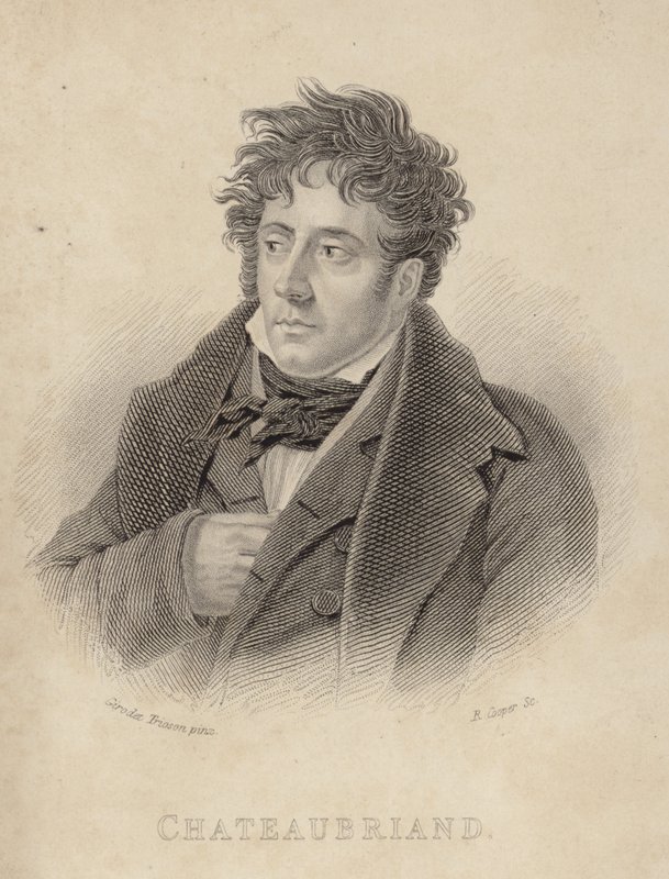 Ritratto del visconte di Chateaubriand da Anne Louis Girodet de Roucy Trioson