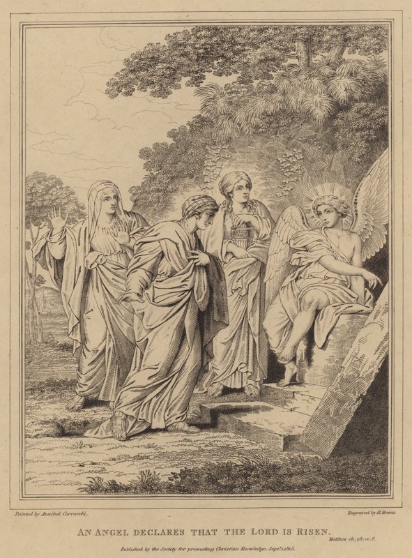 Un angelo annuncia che il Signore è risorto, Matteo da Annibale after Carracci