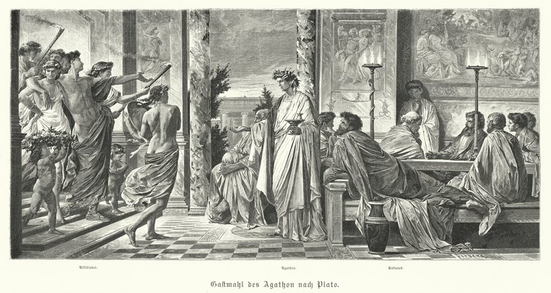 Banchetto di Agatone e Platone, Antica Grecia da Anselm Feuerbach