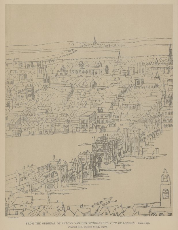 Veduta di Londra, c1550 da Anthonis van den Wyngaerde