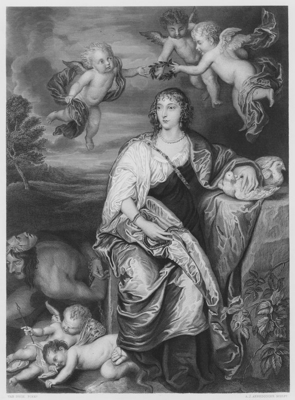 La signora Digby, dal quadro nella Collezione Reale (incisione) da Anthony van (after) Dyck