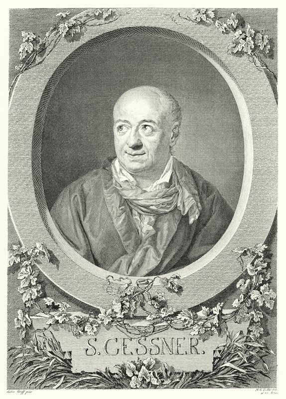 Salomon Gessner, pittore e poeta svizzero (incisione) da Anton (after) Graff