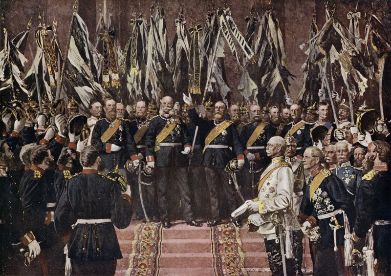 Re Guglielmo I di Prussia proclamato imperatore di una Germania unita, Versailles, Francia da Anton Alexander von (after) Werner