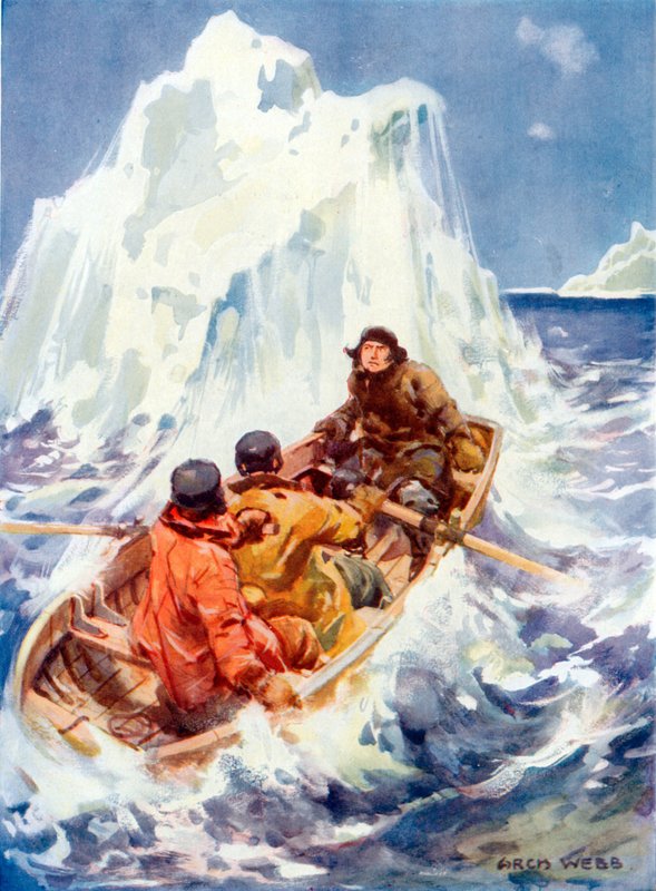 John Franklin che assiste alla creazione di un iceberg da Archibald Webb