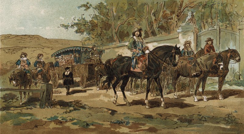 Diligenza e scorta, Paesi Bassi spagnoli, inizio XVII secolo da Armand Jean Heins