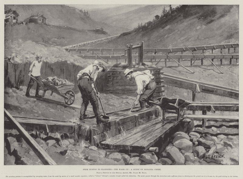 Da Euston a Klondike, il lavaggio, una scena sul Bonanza Creek da Arthur David McCormick