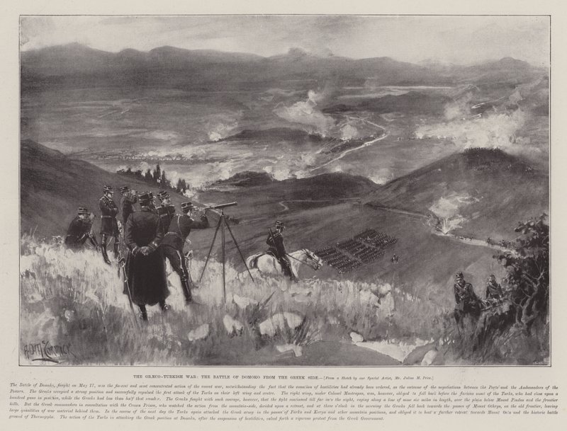 La guerra greco-turca, la battaglia di Domoko dal lato greco da Arthur David McCormick