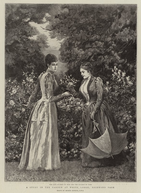 Uno studio nel giardino a White Lodge, Richmond Park (incisione) da Arthur (after) Hopkins