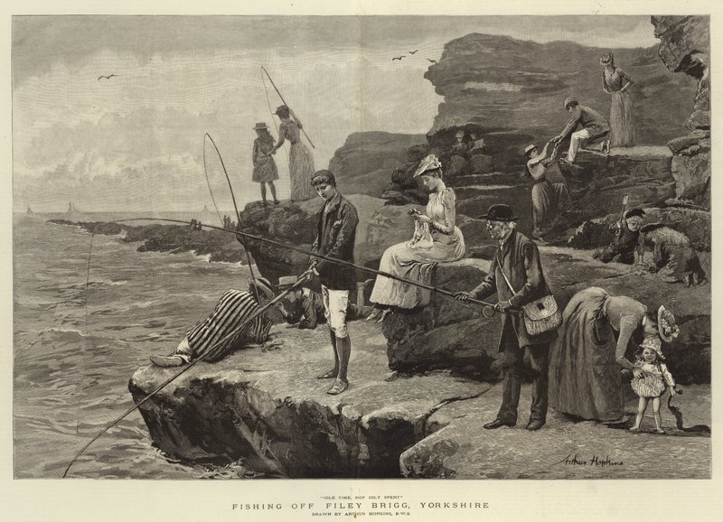 Pesca al largo di Filey Brigg, Yorkshire da Arthur (after) Hopkins