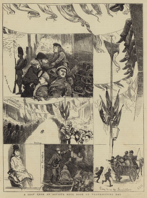 Una foglia dal taccuino di un artista nel Giorno del Ringraziamento da Arthur Boyd Houghton