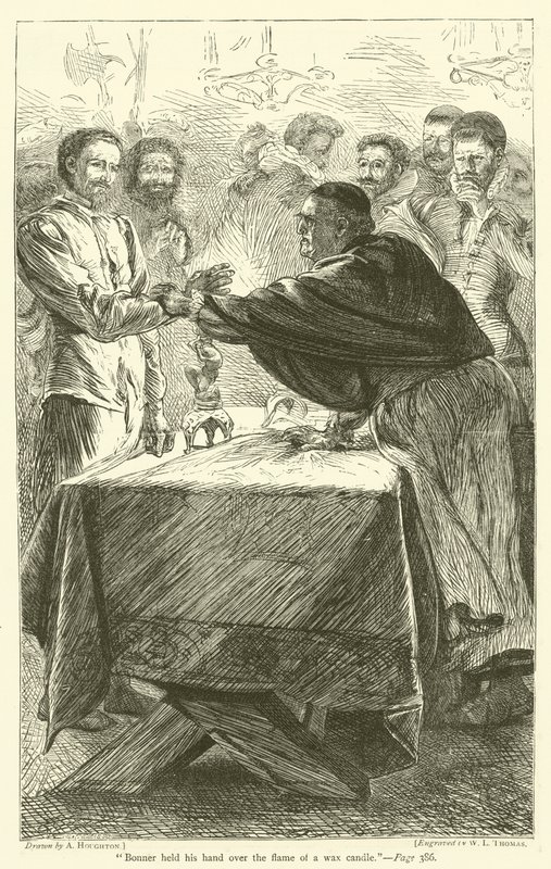 Bonner tenne la mano sopra la fiamma di una candela di cera da Arthur Boyd Houghton