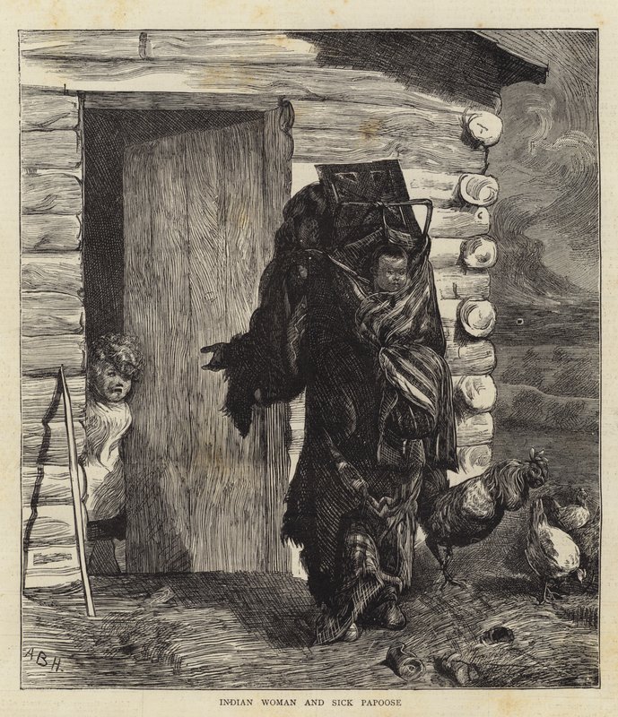 Donna indiana e papoose malato da Arthur Boyd Houghton