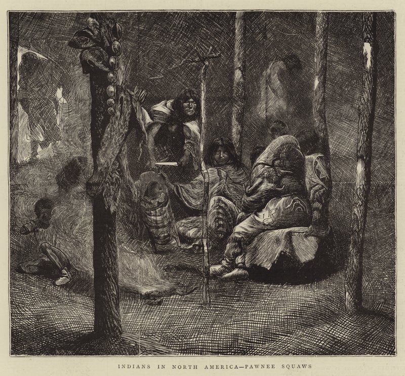 Indiani in Nord America, squaws Pawnee da Arthur Boyd Houghton