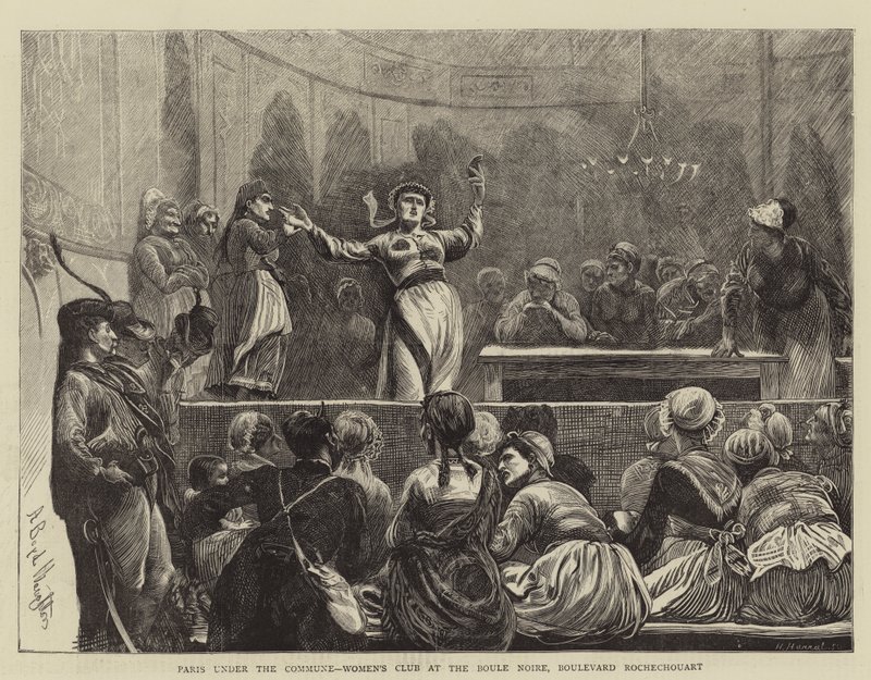 Parigi sotto la Comune, Club delle Donne al Boule Noire, Boulevard Rochechouart da Arthur Boyd Houghton