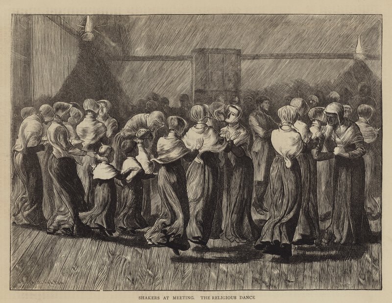 Shakers in riunione, la danza religiosa da Arthur Boyd Houghton
