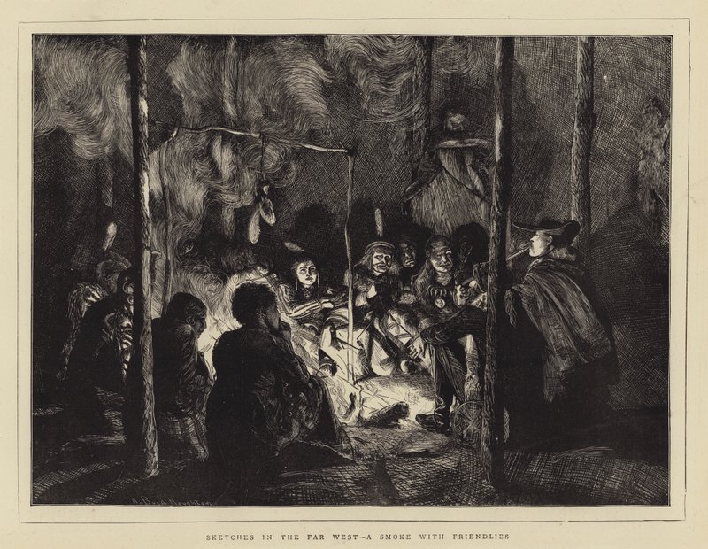 Schizzi nel Far West, una fumata con gli amici da Arthur Boyd Houghton