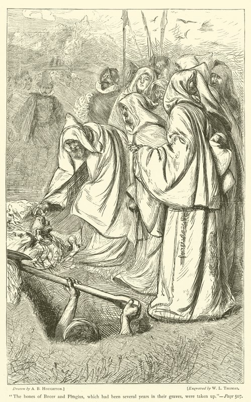 Le ossa di Bucer e Phagius, che erano state diverse anni nelle loro tombe, furono riesumate da Arthur Boyd Houghton