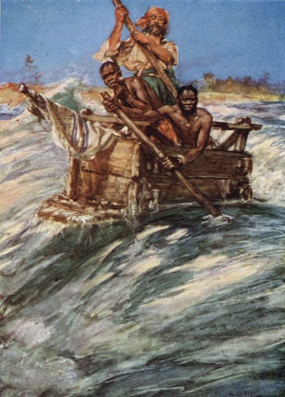 Andrew Battell attraversa la barra alla foce del Mbengo da Arthur David McCormick