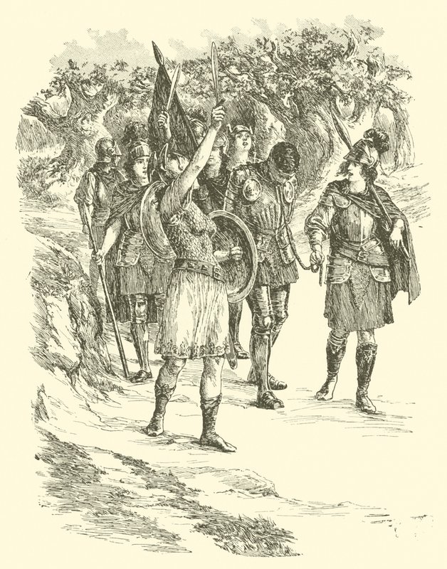 Le avventure di Sir Artegall, la regina delle Amazzoni (incisione) da Arthur George Walker
