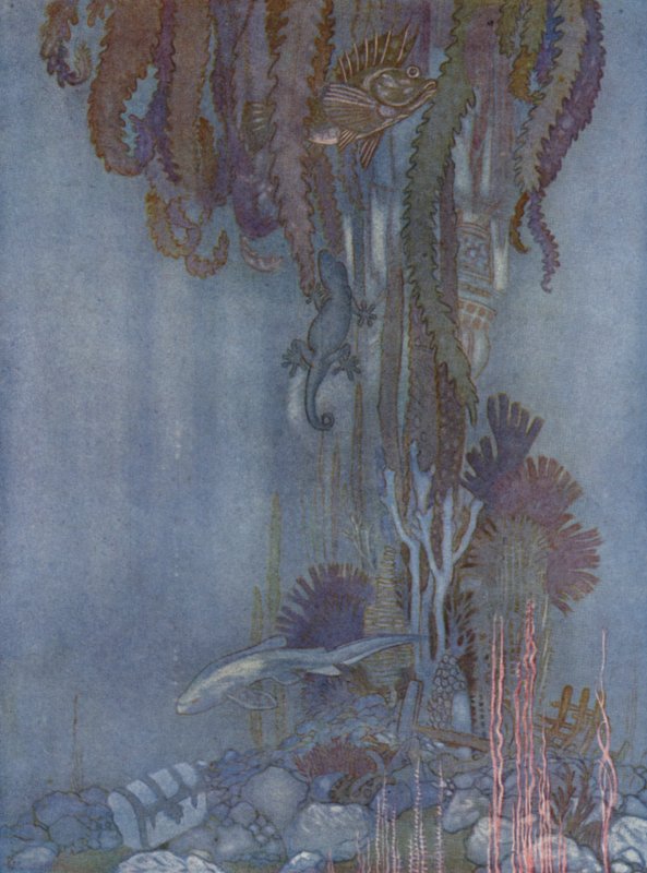 Pensai a quanto fosse doloroso annegare (litografia a colori) da Arthur George Watts