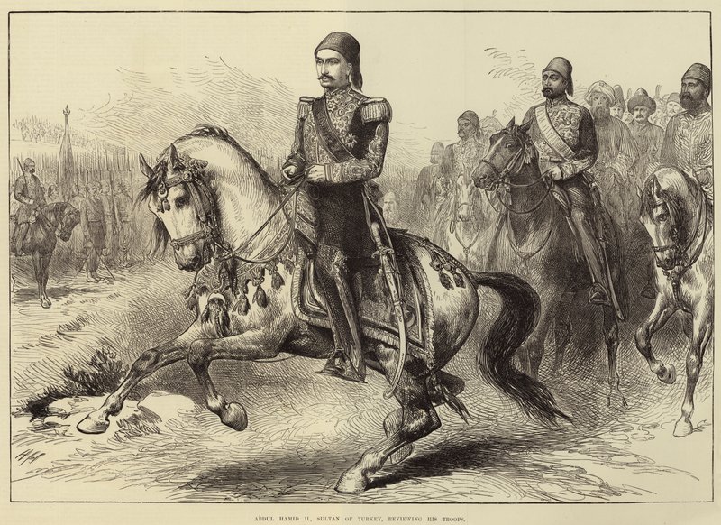 Abdul Hamid II, Sultano della Turchia, passa in rassegna le sue truppe da Arthur Hopkins
