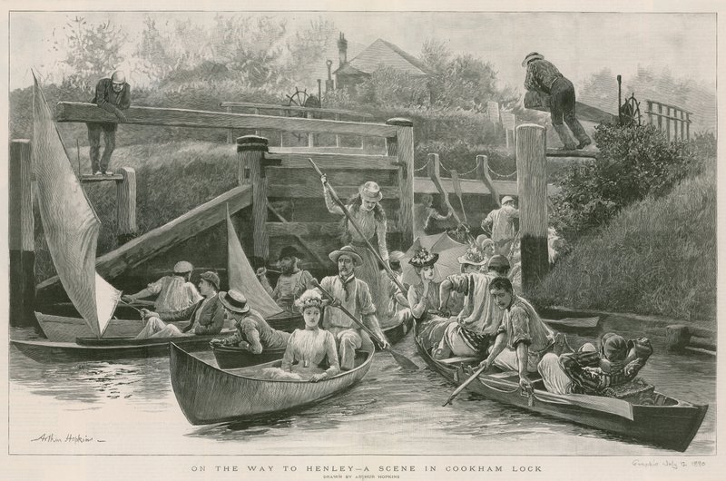 Sulla strada per Henley - una scena a Cookham Lock da Arthur Hopkins
