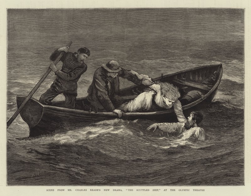 Scena dal nuovo dramma di Mr Charles Reade, La nave affondata, al Teatro Olimpico da Arthur Hopkins