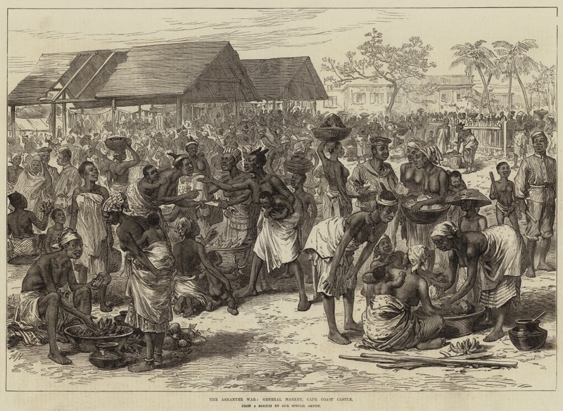 La Guerra Ashantee, Mercato Generale, Cape Coast Castle da Arthur Hopkins