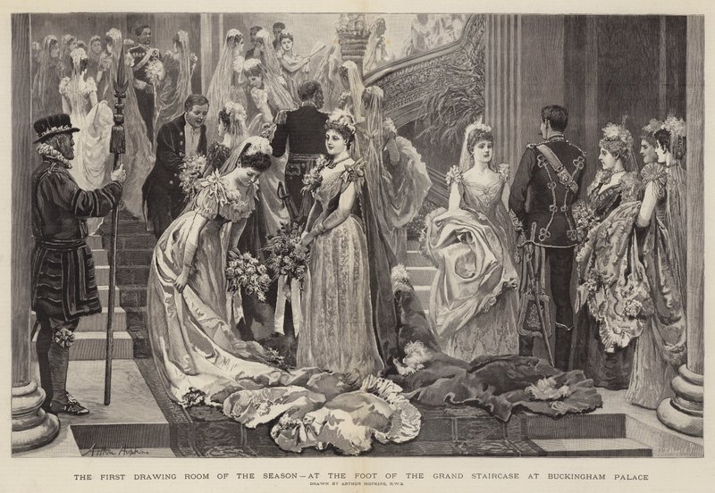 Il primo salotto della stagione, ai piedi della grande scalinata di Buckingham Palace da Arthur Hopkins