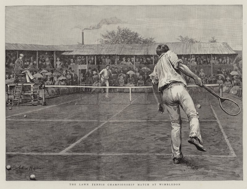 La partita del campionato di tennis a Wimbledon da Arthur Hopkins