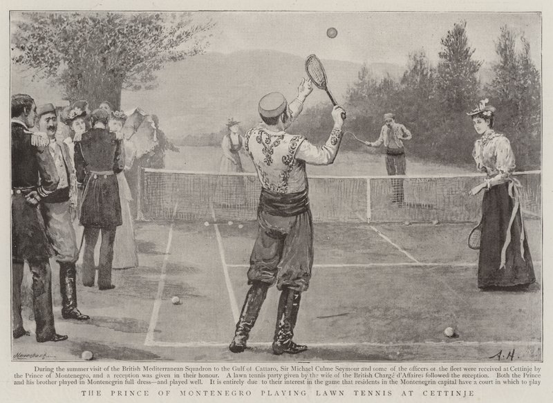 Il principe del Montenegro che gioca a tennis a Cettinje da Arthur Hopkins