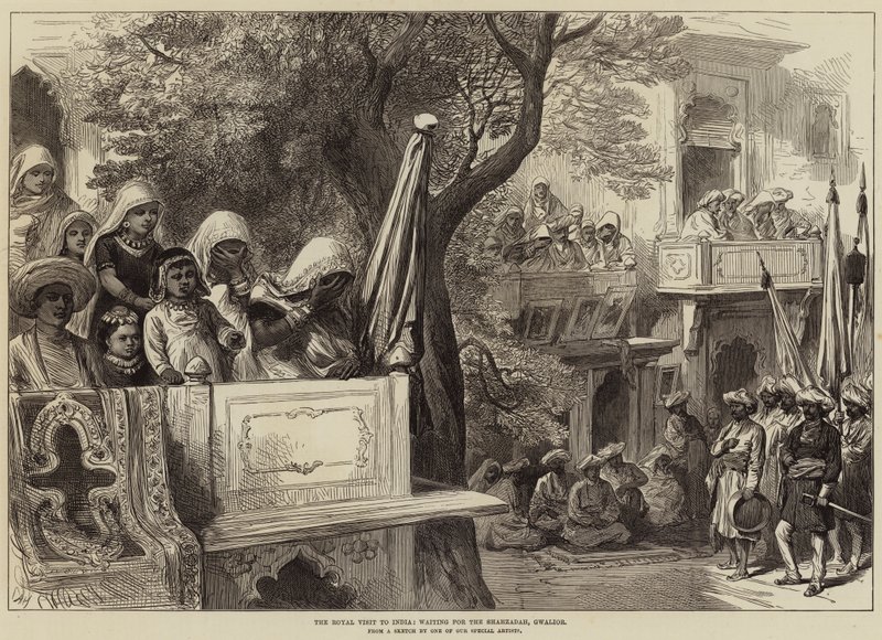 La visita reale in India, in attesa dello Shahzadah, Gwalior da Arthur Hopkins