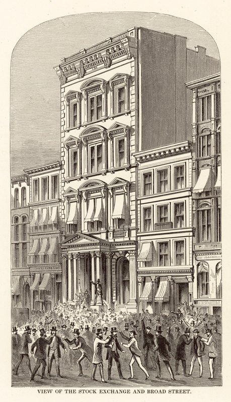Vista della Borsa e di Broad Street da Arthur Lumley