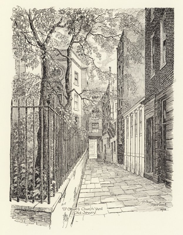 Cortile della Chiesa di St Olave, Old Jewry da Arthur Moreland
