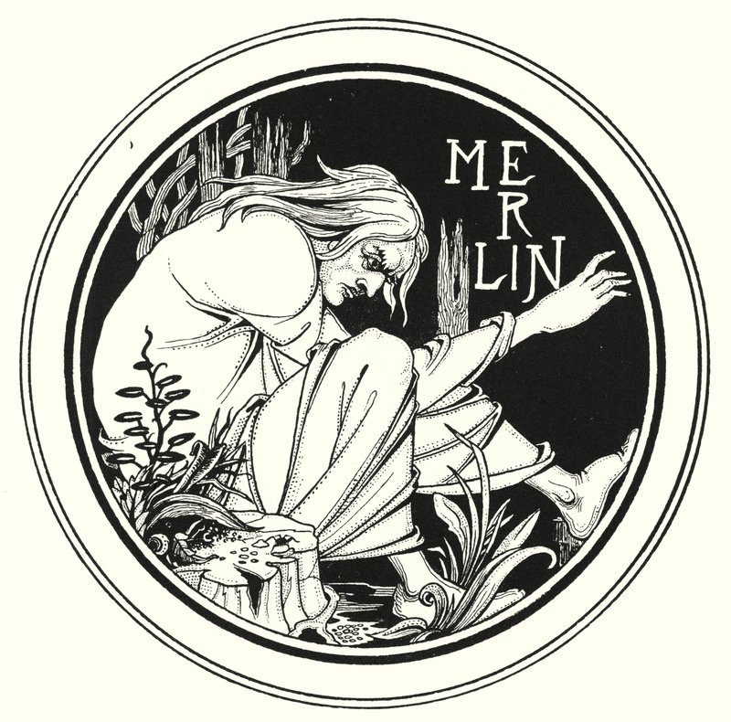 Merlino (incisione) da Aubrey (after) Beardsley