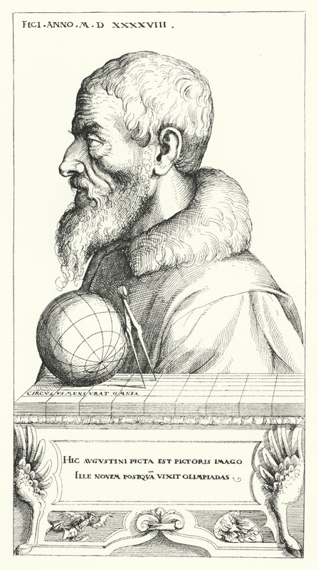 Autoritratto di Augustin Hirschvogel, artista, matematico e cartografo tedesco da Augustin Hirschvogel