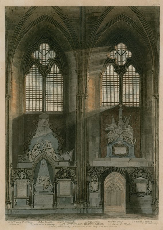 Quarta e quinta finestra, navata sud, Abbazia di Westminster, Londra da Augustus Charles Pugin