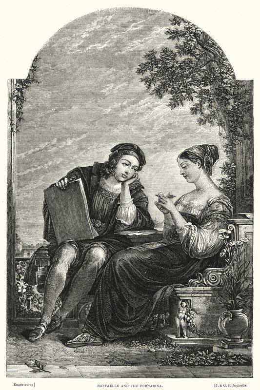 Raffaello e la Fornarina da Augustus Wall (after) Callcott