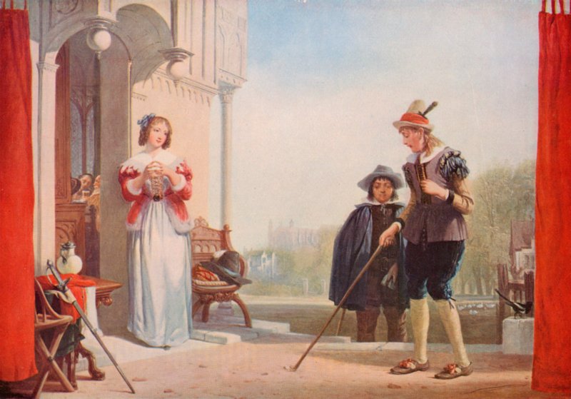 Shakespeare: Slender e Anne Page, Le allegre comari di Windsor, Atto I, Scena 1 da Augustus Wall (after) Callcott