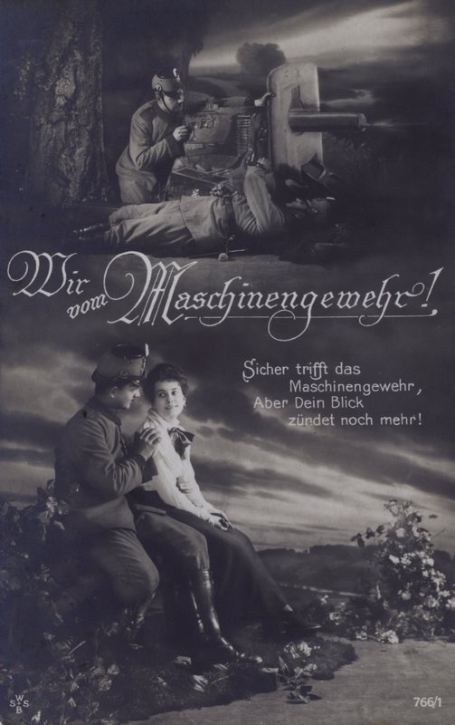 Mitragliere austriaco sul campo di battaglia e con la sua amata (foto in b/n) da Austrian Photographer
