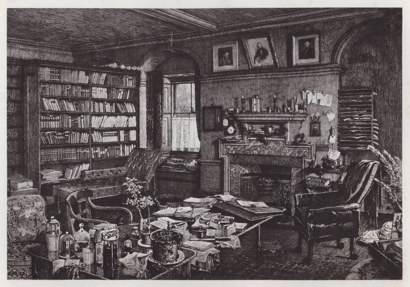 Lo studio di Charles Darwin a Down House da Axel (after) Haig