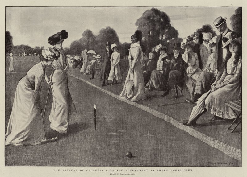 Il ritorno del croquet, un torneo femminile al Sheen House Club da Balliol (after) Salmon