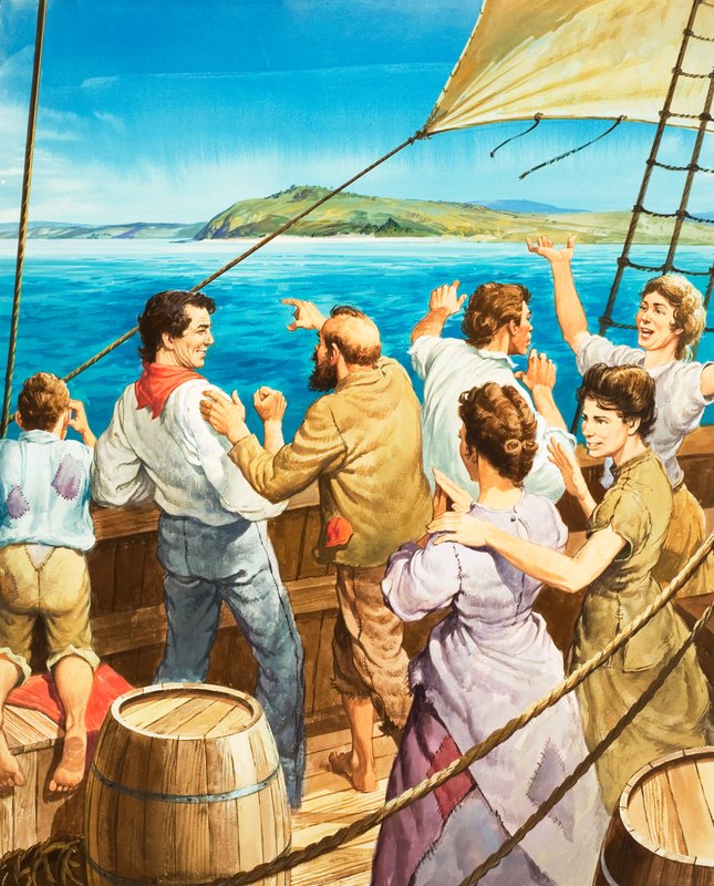 La vista della terra (gouache su carta) da Barrie Linklater