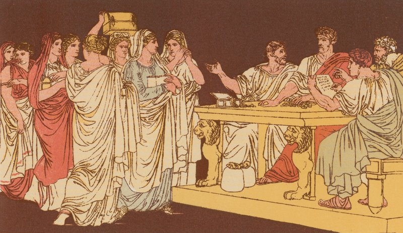 Donne romane che portano i loro ornamenti da Bartolomeo Pinelli