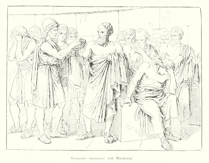 Socrate beve la cicuta (litografia) da Bartolomeo Pinelli