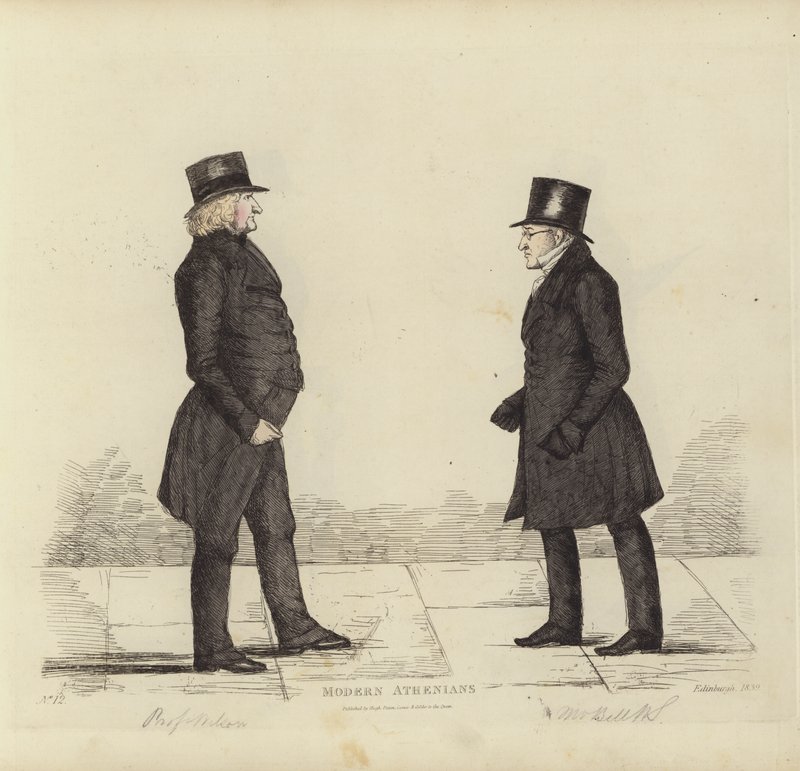 Eminenti Edimburghesi, alias Ateniesi moderni, John Wilson, Esq, Professore di Filosofia Morale, George Joseph Bell, Esq, Professore di Diritto Scozzese da Benjamin William Crombie