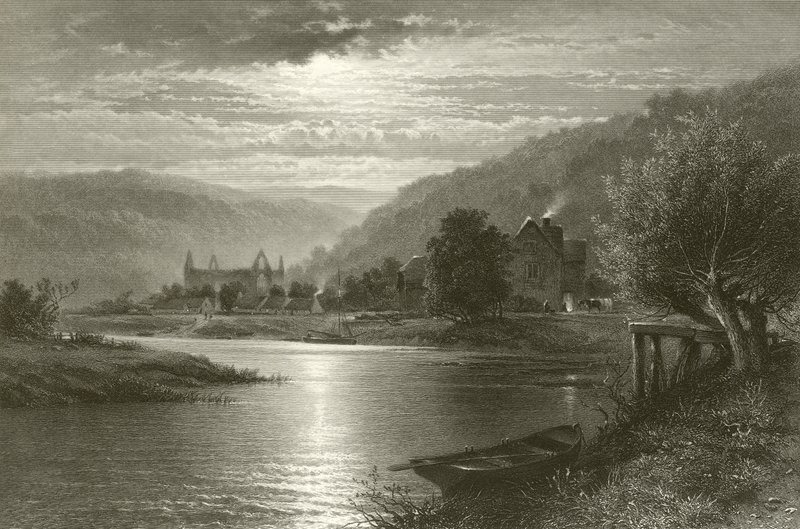 Abbazia di Tintern - Chiaro di luna sul Wye da Benjamin Williams Leader