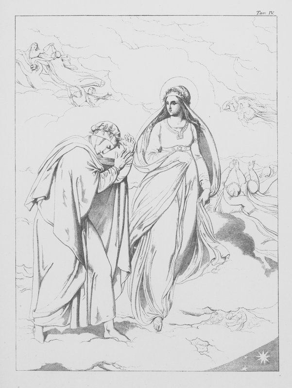Divina Commedia di Dante, Paradiso, Tavola IV (litografia) da Bernhard Schuler